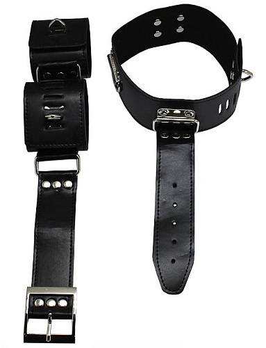 Чёрный фиксатор шея-руки Eroticon PentHouse P3210B