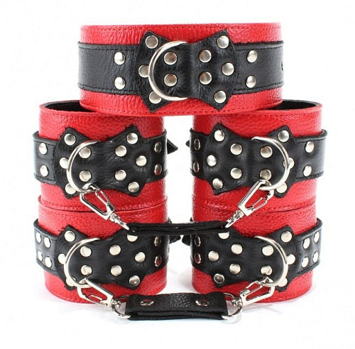 Набор кожаных БДСМ-аксессуаров БДСМ арсенал 53012ars
