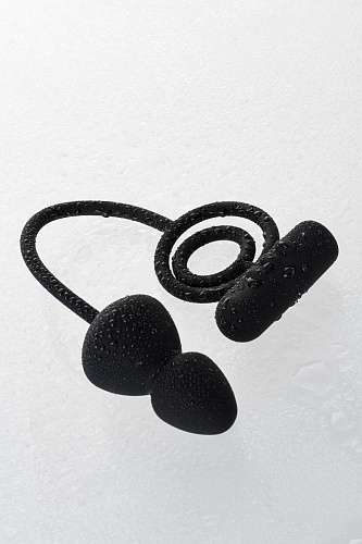 Чёрное эрекционное кольцо с вибростимулятором и анальным хвостом Erotist 541306