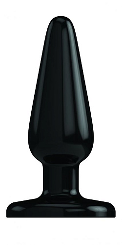 Чёрный гладкий анальный стимулятор Shots Media BV Bottom Line Model 1 BTM002BLK (13 см)