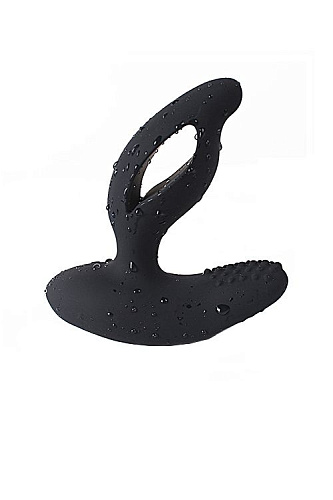 Стимулятор простаты с пультом ДУ чёрного цвета Levett Titus 16012