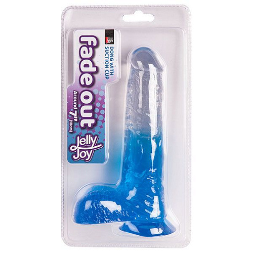 Синий фаллоимитатор с прозрачной верхней частью Dream Toys JELLY JOY FADE OUT DONG 7INCH 21206