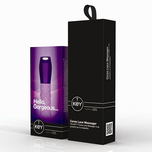 Шикарный сиреневый вибромассажёр Jopen Ceres Lace Texture Lavender JO-8051-10-3