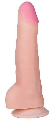 Телесный фаллоимитатор на присоске с выраженным рельефом LOVETOY (А-Полимер) ART-Style №17 018307 (19 см)