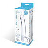 Прозрачный стеклянный фаллос с мошонкой Glas Curved G-Spot GLAS-153
