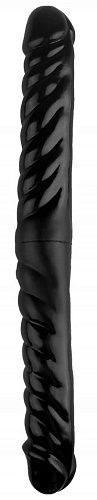 Чёрный двухсторонний спиралевидный фаллоимитатор Сумерки богов 1016-20 BX DD (43 см)