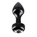 Анальная втулка чёрного цвета Orion Diamond Plug M 0509523 (8 см)