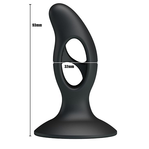 Чёрный массажёр простаты Baile Silicone Butt Plug LKS204 (9,3 см)