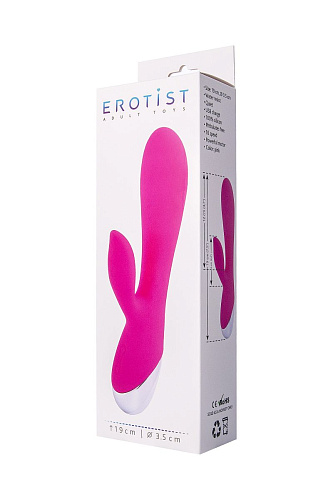Розовый перезаряжаемый вибратор Erotist Erotist 541010 (19 см)