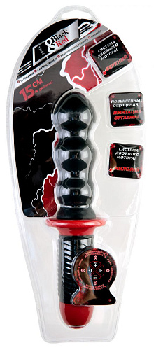 Чёрный фигурный вибратор с двойным мотором ToyFa 901341-5 (28 см)