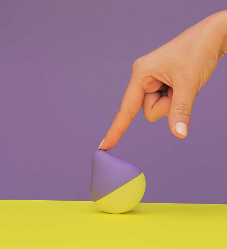 Каплевидный фиолетово-жёлтый вибромассажёр Tenga FUJI-LEMON E24807