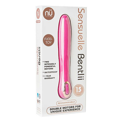 Ярко-розовый вибратор NU Sensuelle BENTLII 340135 (14 см)