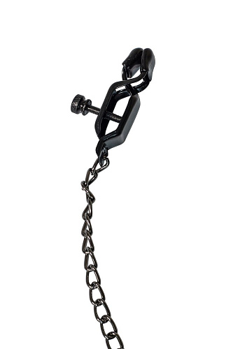Чёрные зажимы на соски с цепочкой Lola toys Desire 1137-01lola