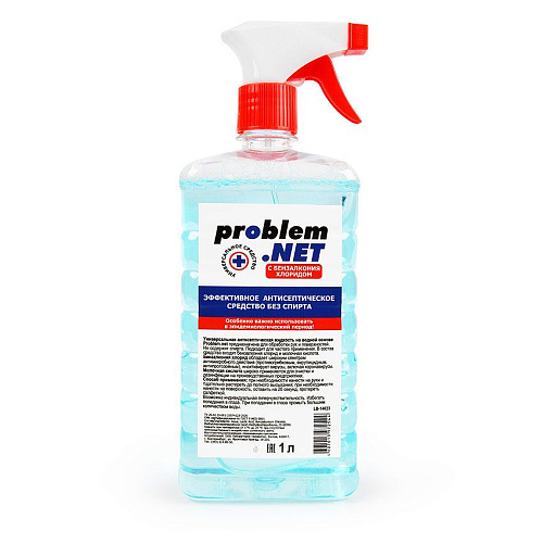 Универсальная антисептическая жидкость в флаконе с распылителем Биоритм Problem.net LB-14023 (1 л)