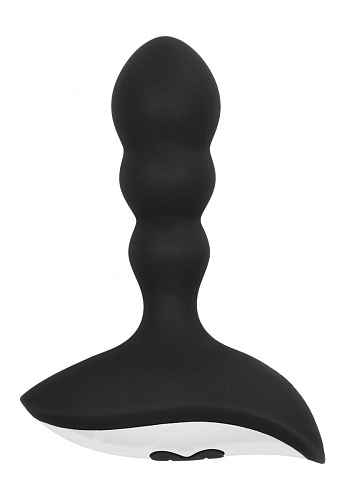 Чёрный массажёр простаты с пультом Shots Media BV N 78 Rechargeable Anal Stimulator SON078BLK (12 см)