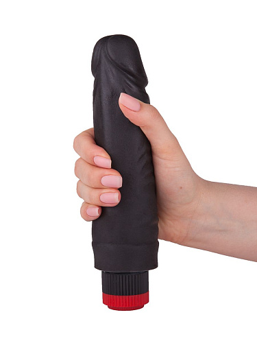 Вибратор-реалистик чёрного цвета LOVETOY (А-Полимер) 411100 (17,5 см)