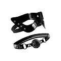 Чёрный лаковый комплект Pipedream MASQUERADE MASK BALL GAG PD4447-23
