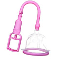Вакуумная помпа розового цвета для груди с рычажком Baile BI-014091-6