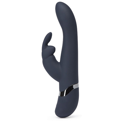 Тёмно-синий вибратор Fifty Shades of Grey Oh My USB Rechargeable Rabbit Vibrator FS-63943 (25,4 см)