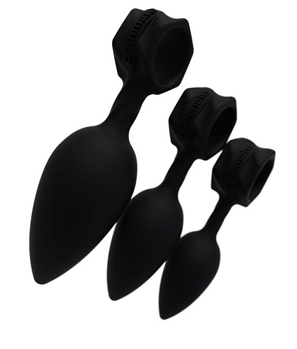 Набор чёрных анальных плагов Bathmate Anal Training Plugs BM-V-AP