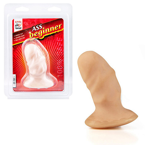 Мягкая анальная пробка телесного цвета Erotic Fantasy Ass Beginner EF-T201 (9 см)