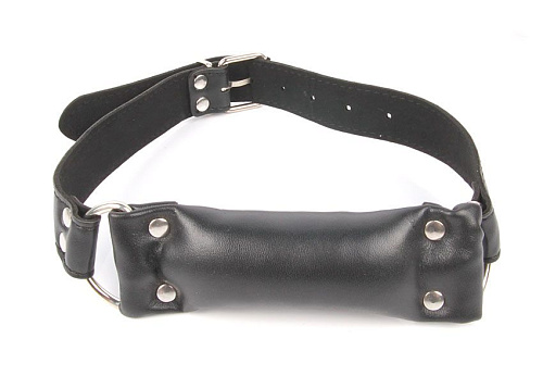 Чёрный кляп-трензель на кольцах и регулируемом ремешке Bior toys NTB-80343