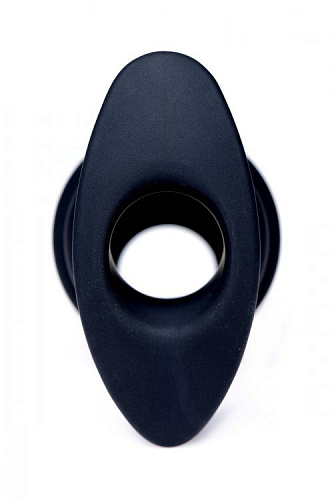 Малая чёрная анальная пробка XR Brands Hive Ass Tunnel Silicone Ribbed Hollow Anal Plug Small AF982-Small (6,86 см)