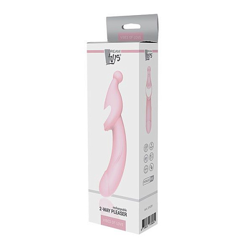 Розовый вибромассажёр Dream Toys 2-WAY PLEASER 21539 (21 см)