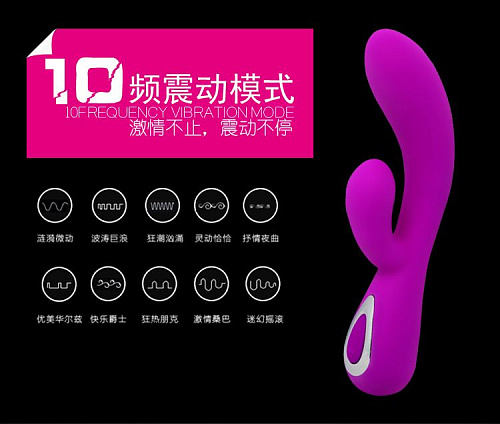 Лиловый вибратор Baile Honey BI-014129HP (19,5 см)