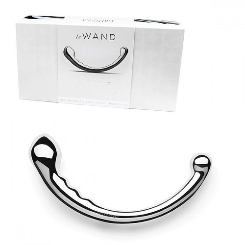 Серебристый фаллоимитатор в форме дуги Le Wand Hoop LW-025 (19,7 см)