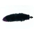 Чёрная анальная пробка с фиолетовым лисьим хвостом Wild Lust BF32black/purple