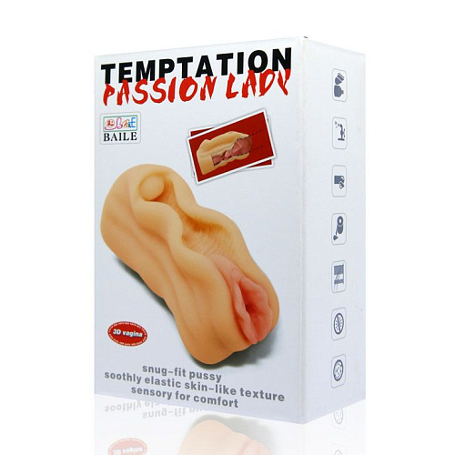 Мастурбатор-вагина телесного цвета  без вибрации с необычным дизайном Baile BM-009184-1