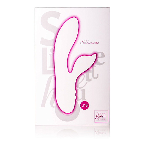 Розовый вибромассажёр с лепестком для стимуляции клитора California Exotic Novelties Silhouette S19 SE-4594-10-3
