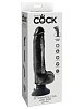 Чёрный виброфаллос со съЁмной присоской Pipedream 9 Vibrating Cock with Balls PD5408-23 (22,9 см)