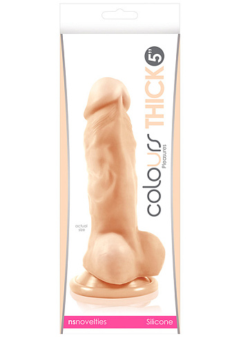 Телесный фаллоимитатор NS Novelties Colours Pleasures Thick 5 Dildo NSN-0405-31 (18,3 см)