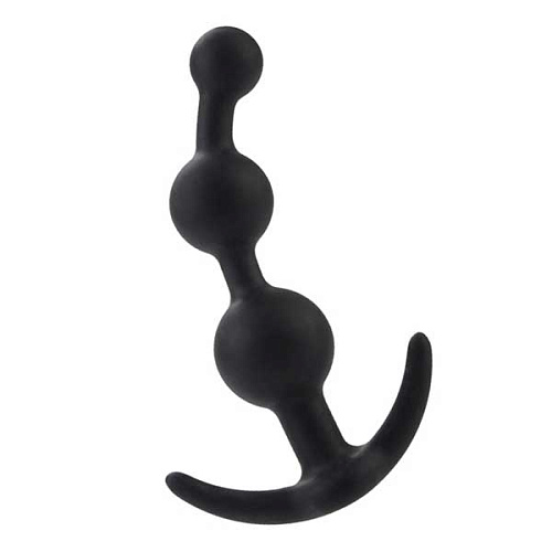 Чёрная силиконовая анальная цепочка California Exotic Novelties Booty Call SE-0396-30-2