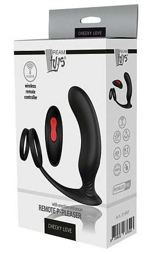 Чёрный массажёр простаты Dream Toys REMOTE P-PLEASER 21587