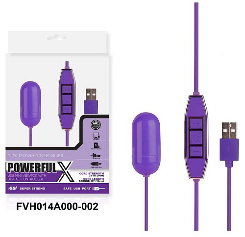 Фиолетовое виброяйцо с контроллером, работающее от USB NMC FVH014A000-002