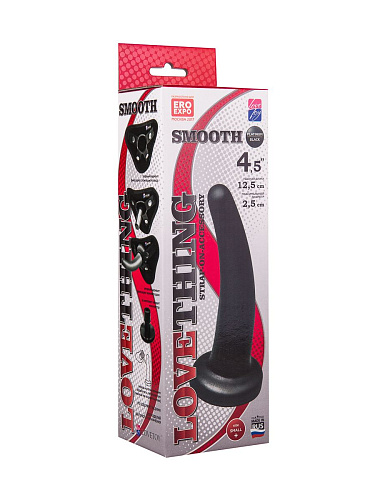 Чёрная анальная насадка LOVETOY (А-Полимер) Smooth 137304 (12,5 см)