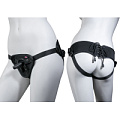 Чёрные трусы для страпона со шнуровкой Lola toys Dark play 510153lola