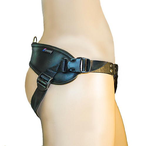 Чёрный страпон премиум класс с 3 насадками LOVETOY (А-Полимер) (S) WOMAN MEDIUM 324803