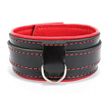 Чёрный ошейник с красным подкладом БДСМ арсенал 55036