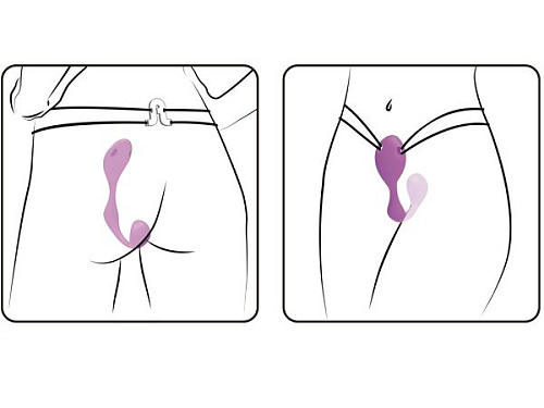 Двусторонний вибратор фиолетового цвета на эластичных ремешках Adrien Lastic Mr. Hook 10883