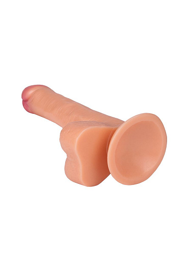 Телесный фаллоимитатор с пышной мошонкой ToyFa 582004 (17 см)