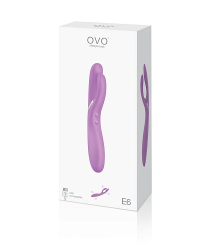 Розовый перезаряжаемый вибратор OVO E6 PINK (22 см)
