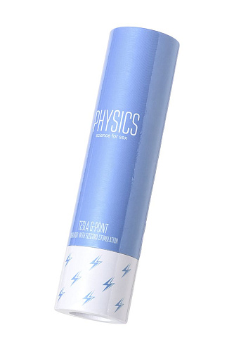 Голубой силиконовый вибратор с электростимуляцией ToyFa TESLA G-POINT 796004 (21 см)