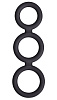 Тройное эрекционное кольцо чёрного цвета NS Novelties Renegade Triad Cock Ring NSN-1116-83