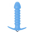 Голубая анальная пробка с вибрацией Lola toys Twisted Anal Plug 5004-02lola (13 см)