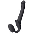 Чёрный безремневой страпон Strap-on-me Silicone Bendable Strap-On S 6012833