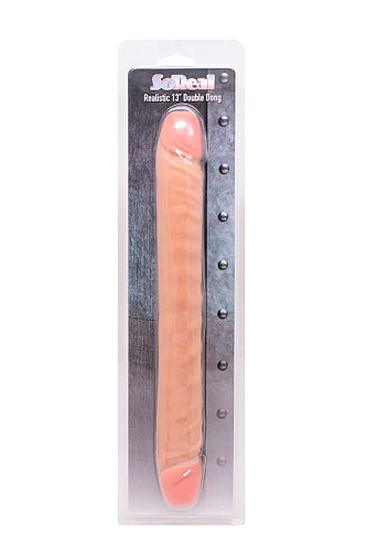 Телесный двусторонний фаллоимитатор Seven Creations SO REAL REALISTIC 13INCH DOUBLE DONG 51116 (32 см)